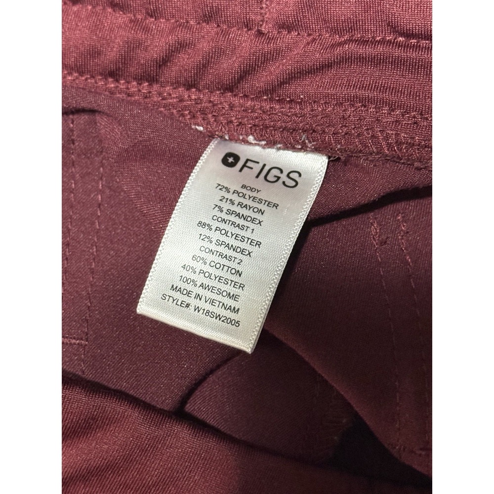 Figs Zamora Jogger Scrub Pants Women's Small Maroon High-Rise Technical Medical - Picture 9 of 9